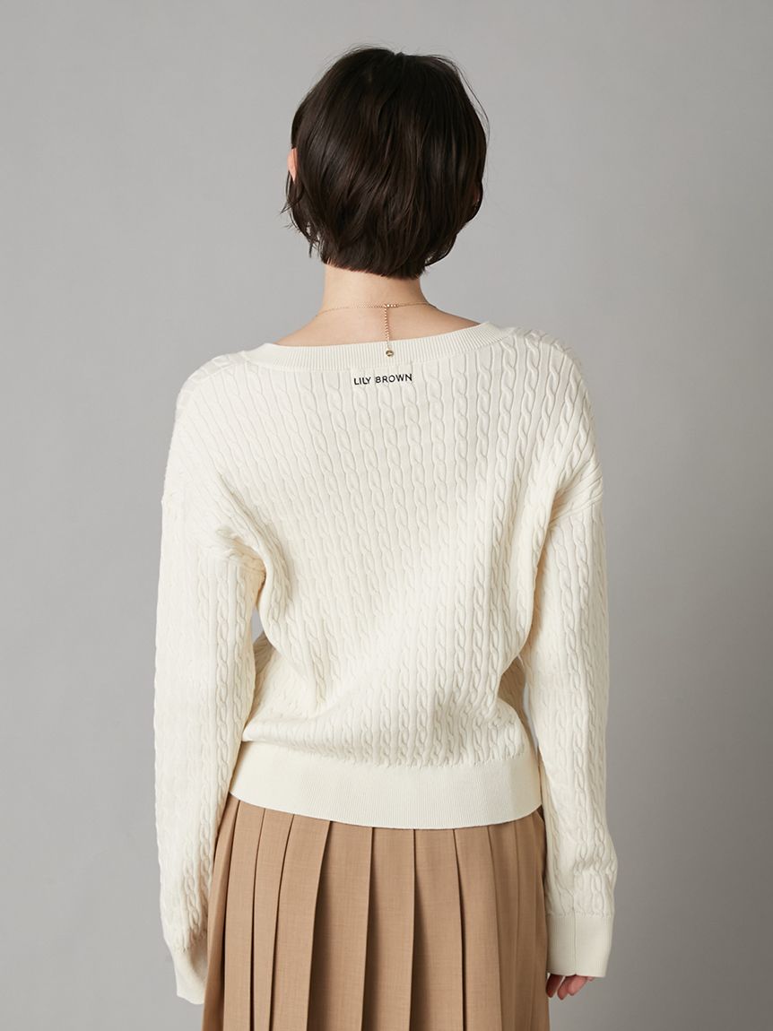 Lily Bearスタンプモチーフケーブルニット(ニット)｜トップス｜LILY
