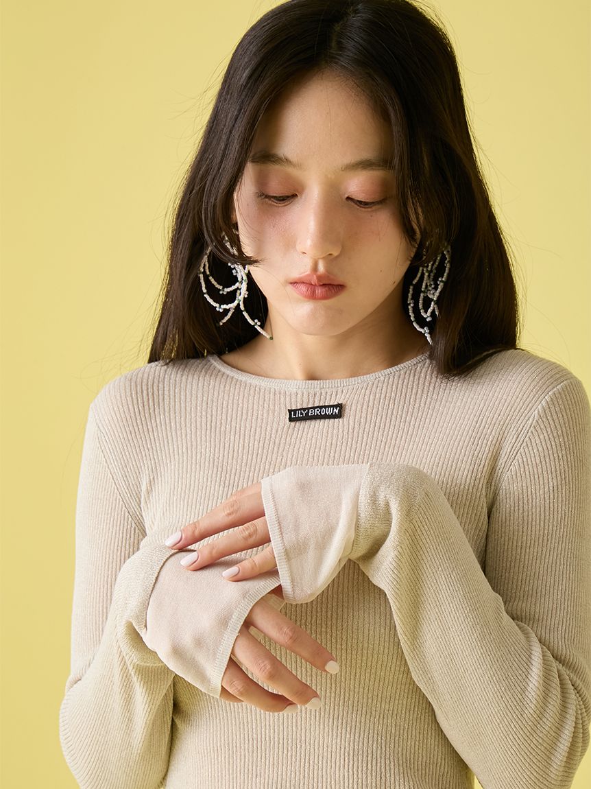【LILYBROWN】シアーレイヤードラメリブトップ シアーレイヤードラメリブトップ(ニット)｜トップス｜LILY BROWN