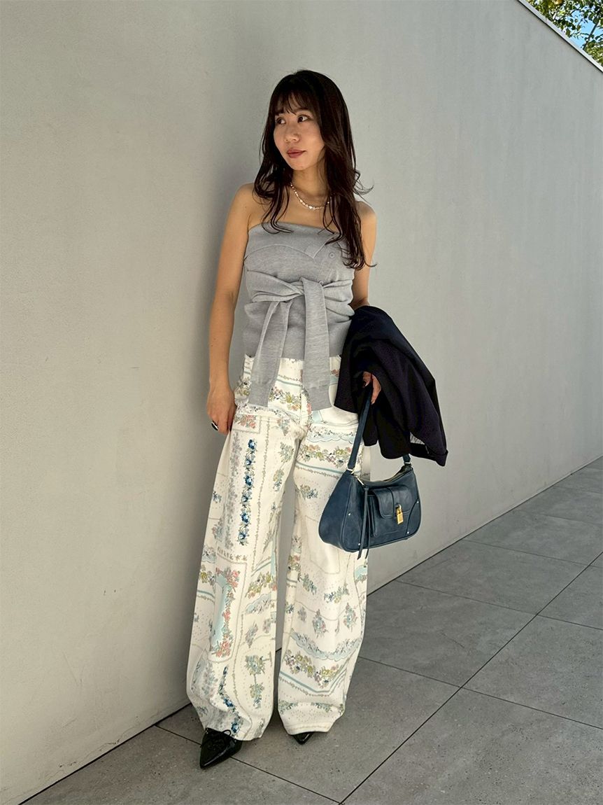 カラートリムニットカーディガン レイヤードニットベアトップ LILY BROWN｜レイヤードニットベアトップ | Rakuten Fashion(楽天