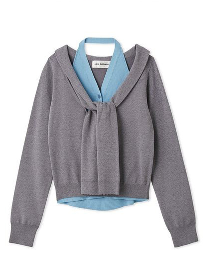 TAILI IDEAER トップス ダーリッチ Darich ショルダーオープンニットセットアップ （モカ