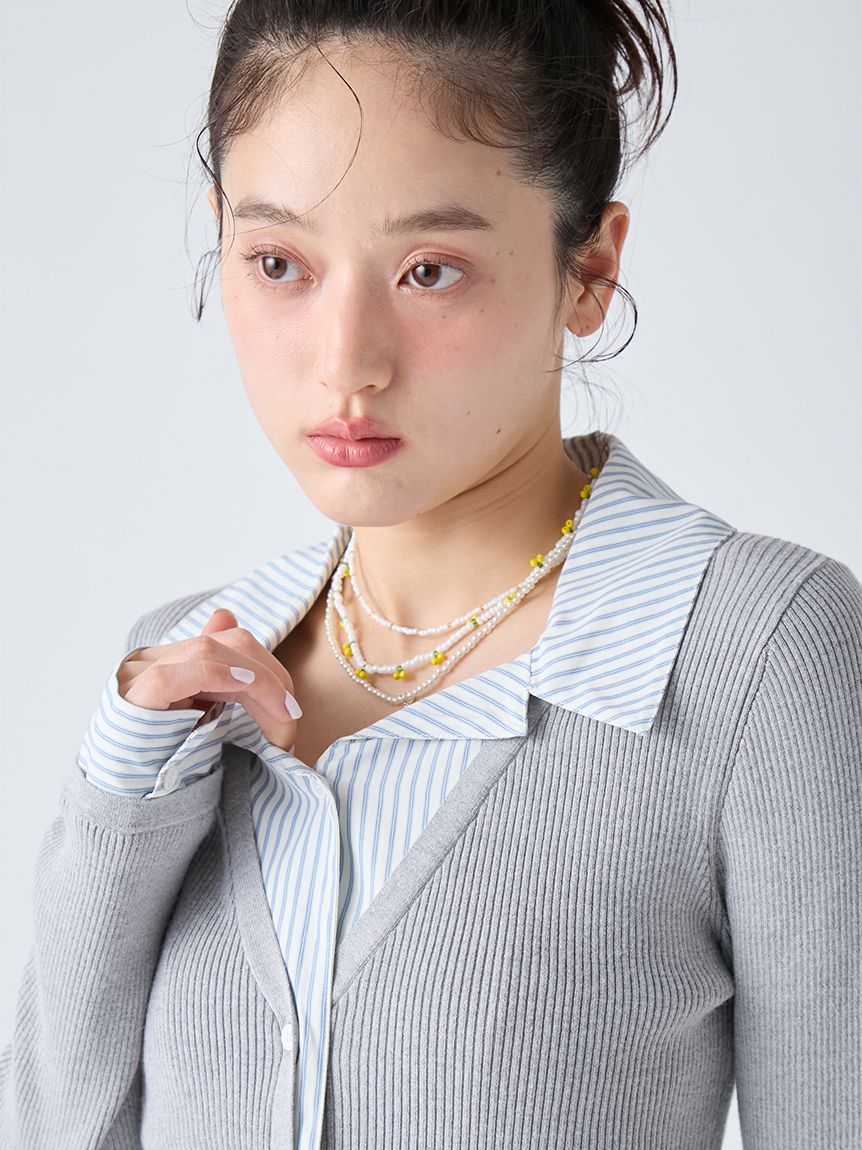 トップス lily シャツドッキングニットトップス(ニット)｜トップス｜LILY BROWN