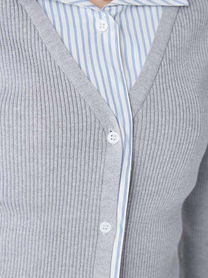 【うさと】Ｕsatoアイボリーとブルーのストライプハイネックトップス うさと】Usatoアイボリーとブルーのストライプハイネックトップス