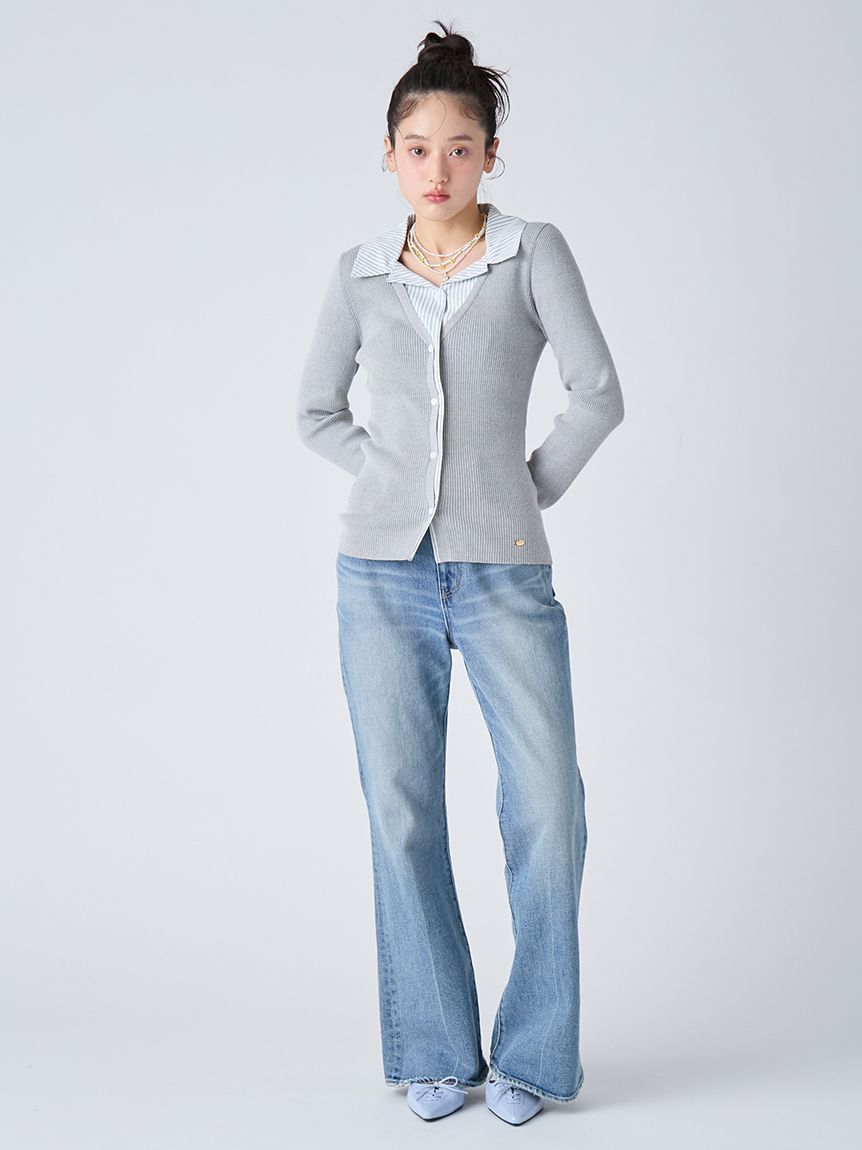LILY BROWN シャツドッキングニットトップス LILY BROWN｜シャツドッキングニットトップス | Rakuten Fashion(楽天