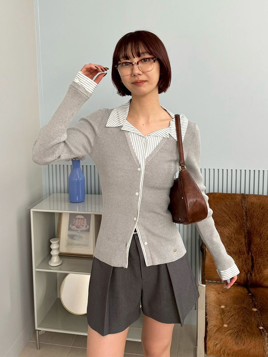 シャツドッキングニットトップス(ニット)｜トップス｜LILY BROWN