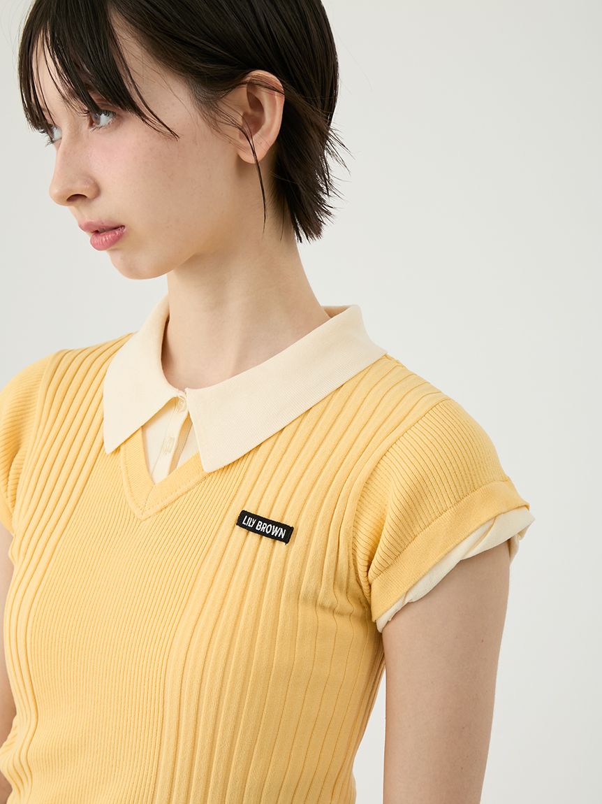 【Lily Brown】ノースリレイヤードニットトップス ニット｜LILY BROWN（リリー ブラウン）の通販サイト【公式】