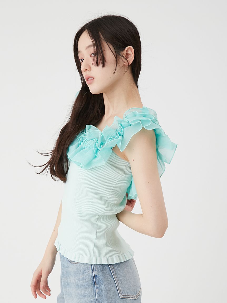 デコレーションフリルニットトップス(ニット)｜トップス｜LILY BROWN