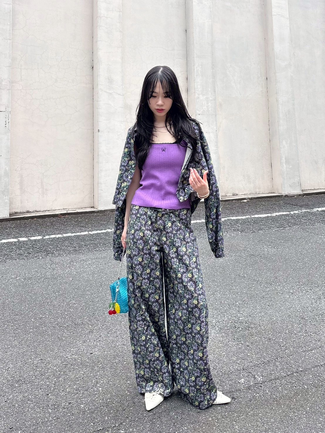 LILY BROWN×ANNA SUI】バイカラーニットキャミソール(タンクトップ