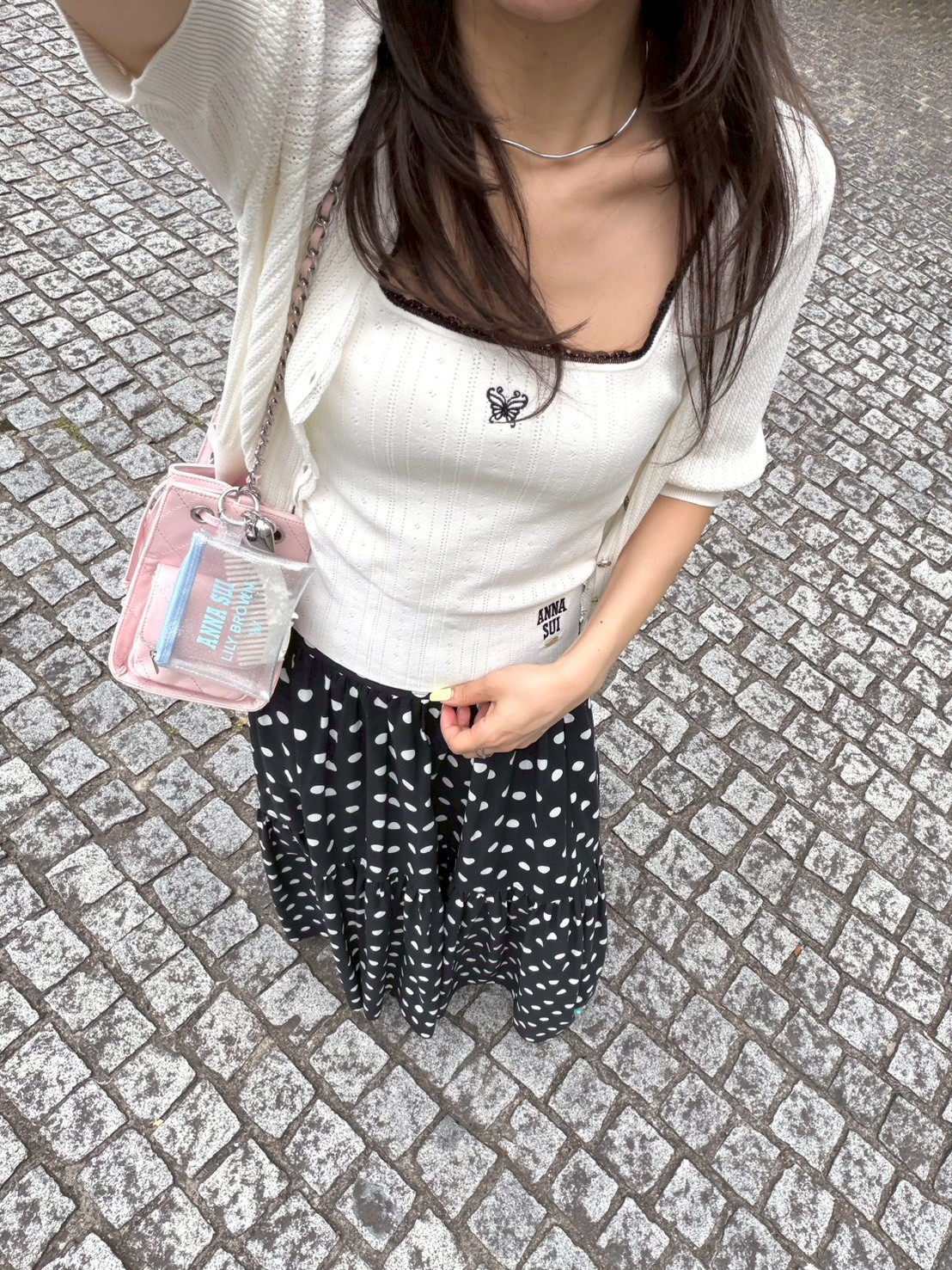 LILY BROWN×ANNA SUI】バイカラーニットキャミソール(タンクトップ