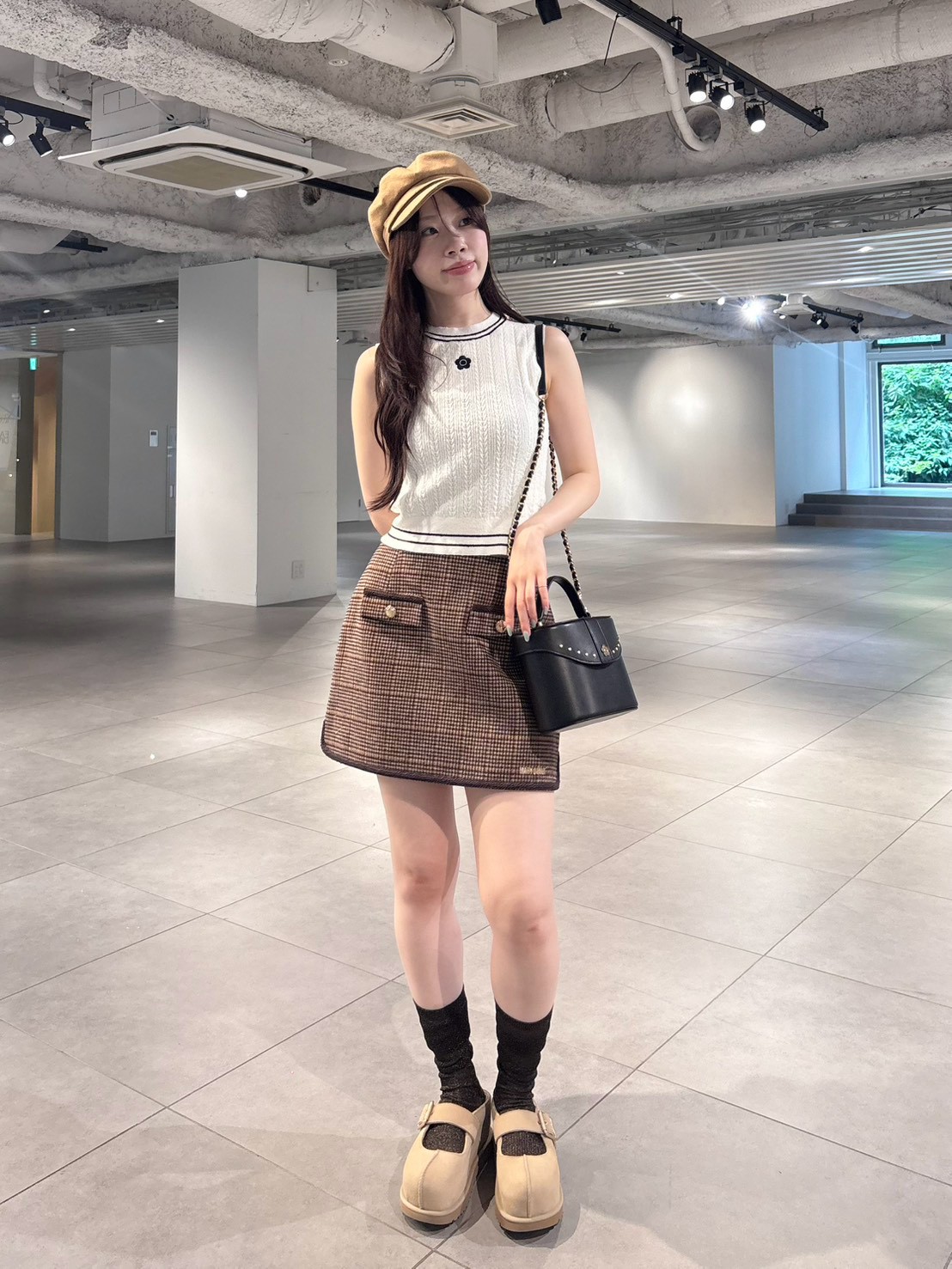 LILY BROWN×MARY QUANT】デイジー刺繍ケーブルノースリニット(タンク