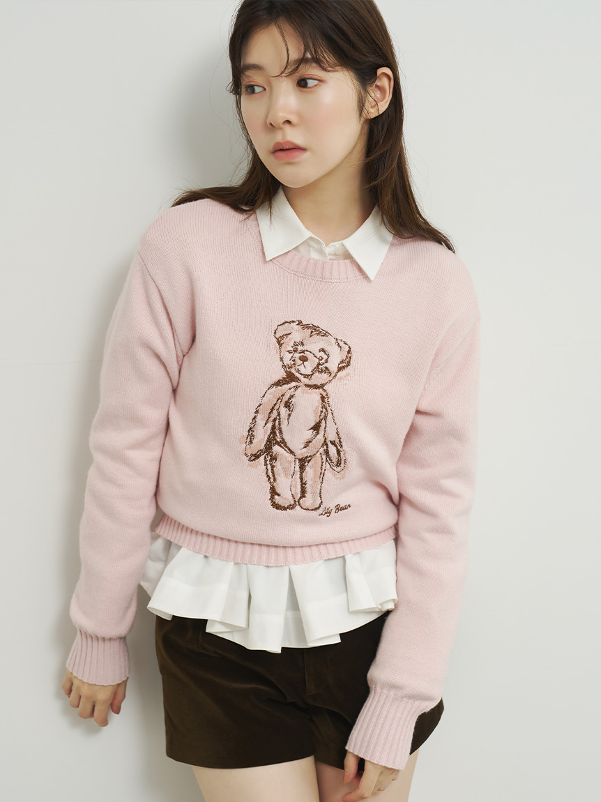 Lily Bear】エンブロイダリーニット(ニット)｜トップス｜LILY BROWN
