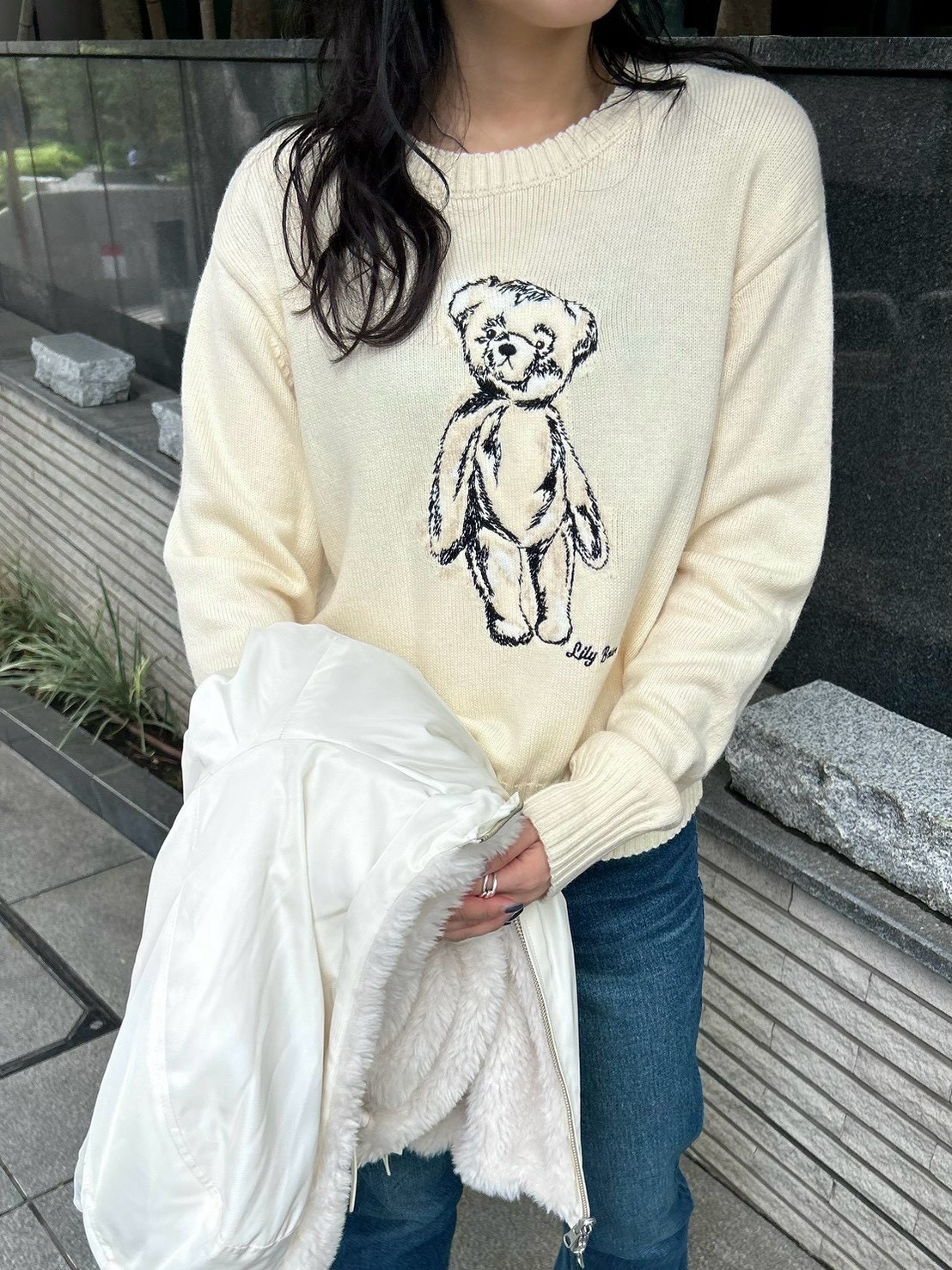 Lily Bear】エンブロイダリーニット(ニット・セーター)｜TOPS｜LILY