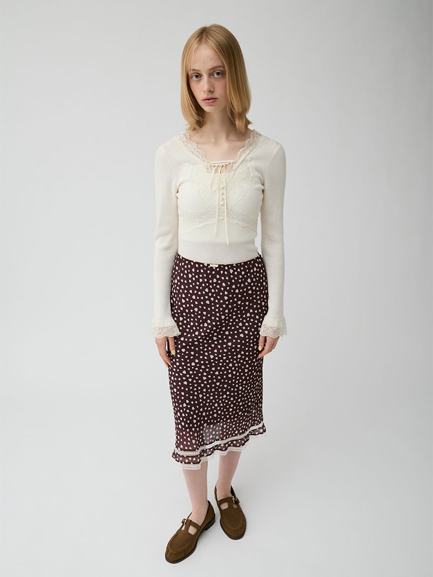 Lily Brown - レーススリーブニットトップス　Lily Brown 新品未使用品 オフィシャル・ MASHSTORE 限定】ストレッチレースニットトップス