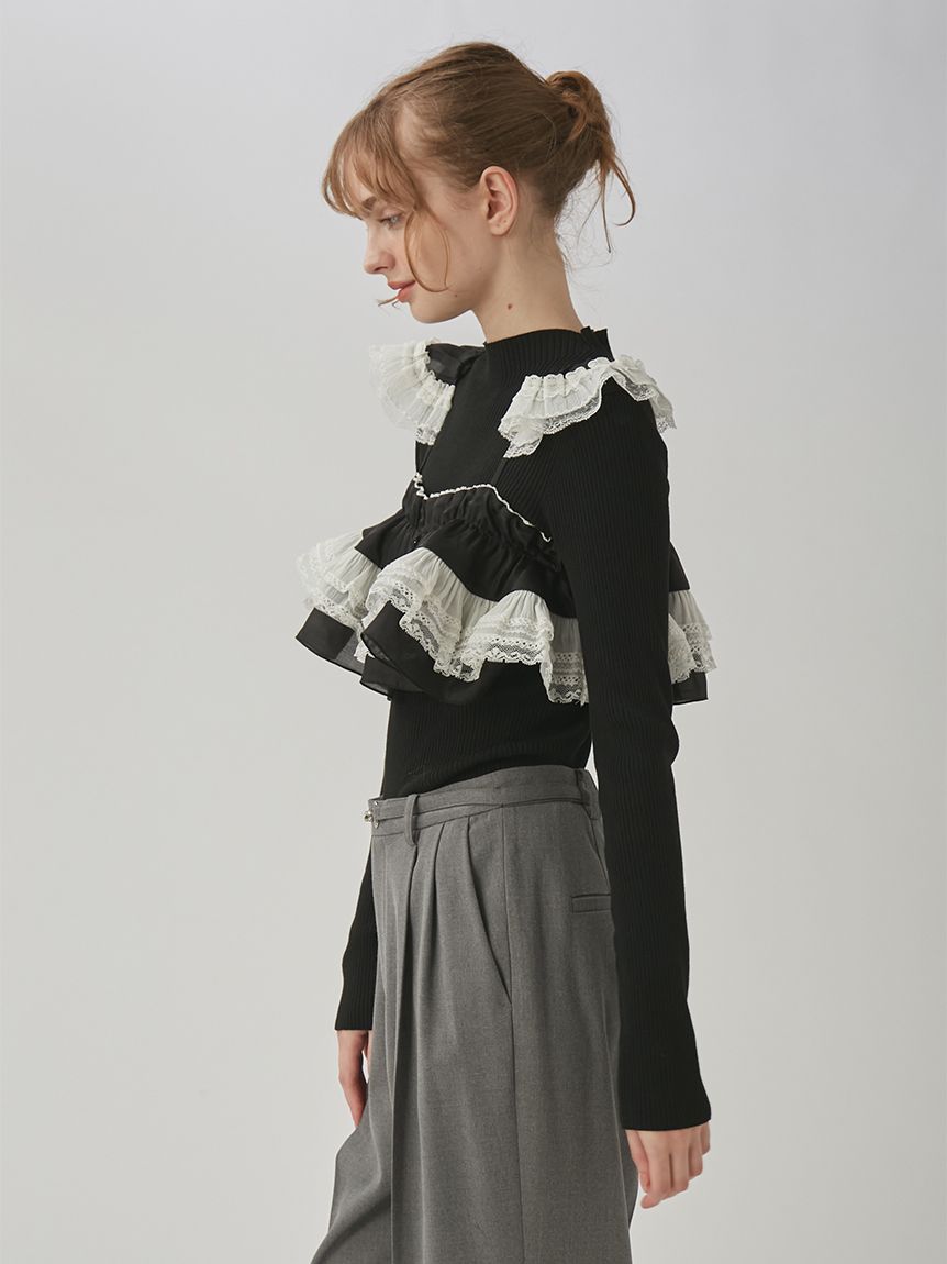レースフリルビスチェセットニットトップス(ニット・セーター)｜TOPS