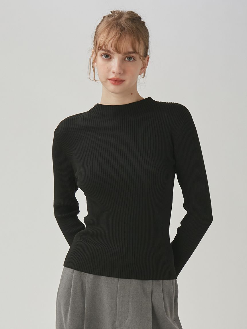 Lily Brown ブラック長袖 レースフリルビスチェセットニットトップス(ニット・セーター)｜TOPS