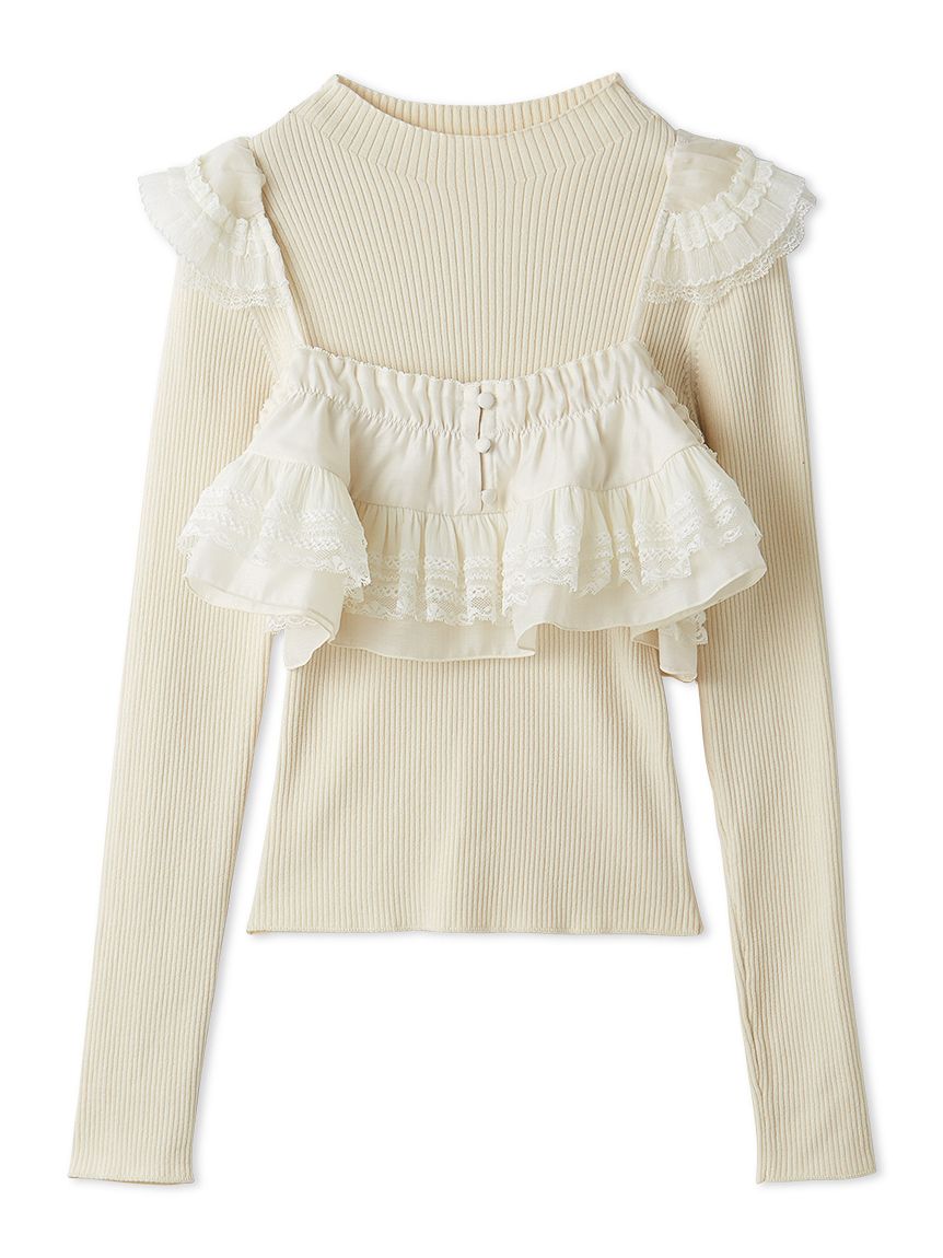 レースフリルビスチェセットニットトップス(ニット・セーター)｜TOPS
