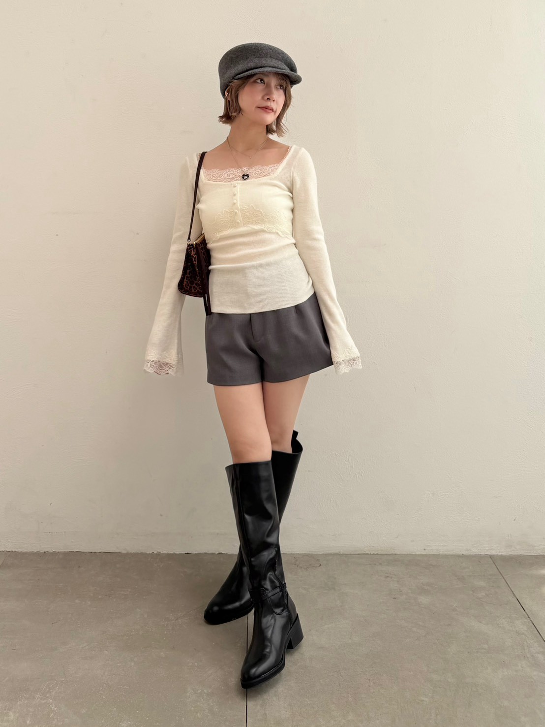 オフィシャル・ MASHSTORE 限定】レーストリムニットトップス(ニット