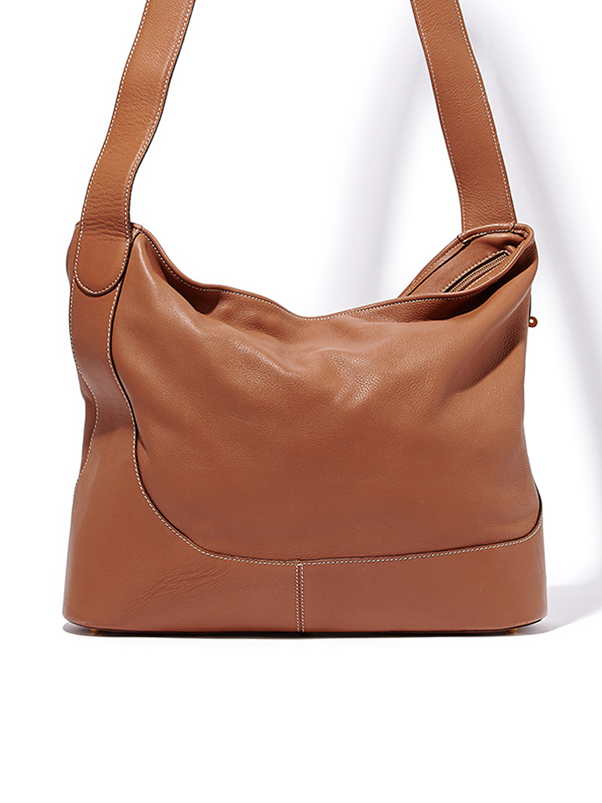 LOEWE バケツ型レザーバッグ ブラウン LOEWE ロエベ ゲートバケット ショルダーバッグ レザー ブラウン