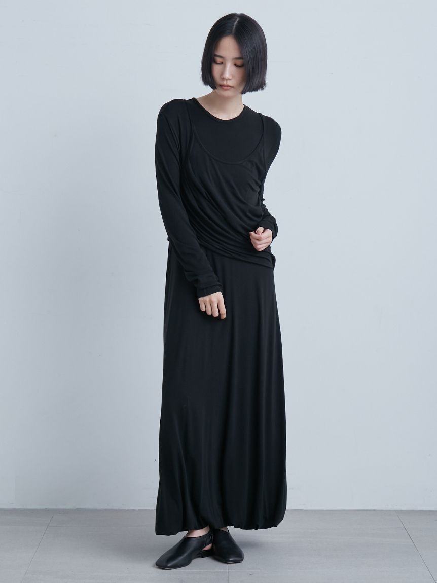 レイヤードドレープカットOP(マキシ・ロングワンピース)｜ワンピース｜MIESROHE（ミースロエ）公式サイト