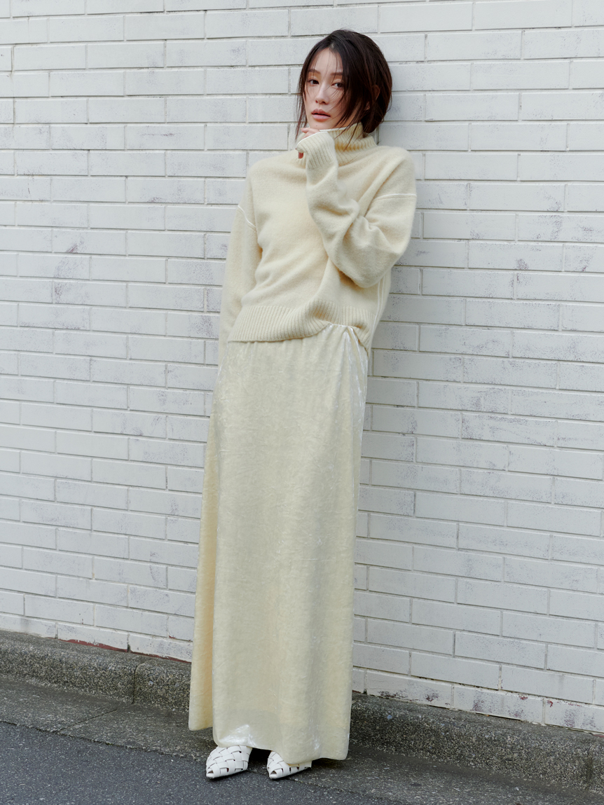 【値下げ】ラッセルレースマキシＳＫ　ホワイト　MIESROHE 値下げ】ラッセルレースマキシSK ホワイト MIESROHE