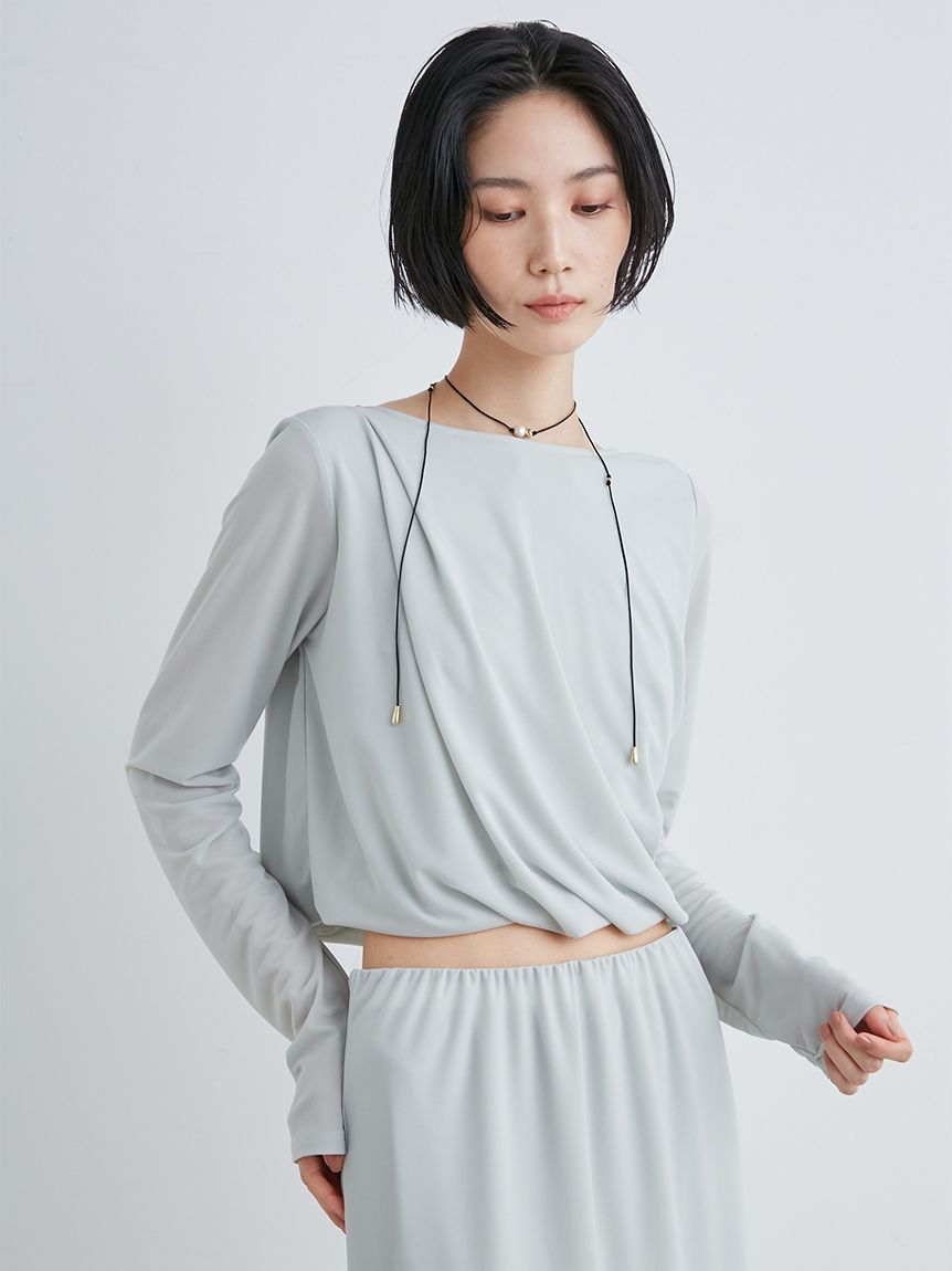 ドレープシアーカットソー 飛び降りる 