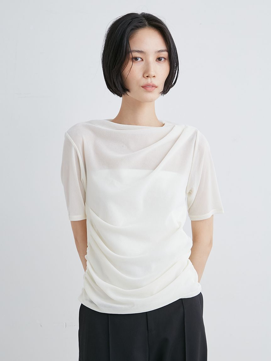 フロッキーチュール半袖ＴＯＰＳ【ウォッシャブル】(Tシャツ 