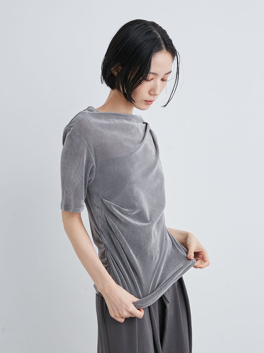 フロッキーチュール半袖ＴＯＰＳ【ウォッシャブル】(Tシャツ 