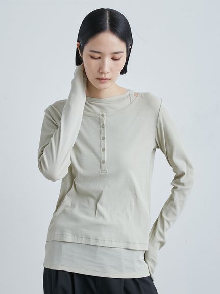 MIESROHE ミースロエ　バックジップデザイントップス　カットソー MIESROHE ミースロエバックジップデザイントップスカットソー