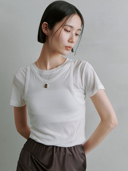 MIESROHE（ミースロエ）の「ベロアコンパクトTシャツ（Tシャツ