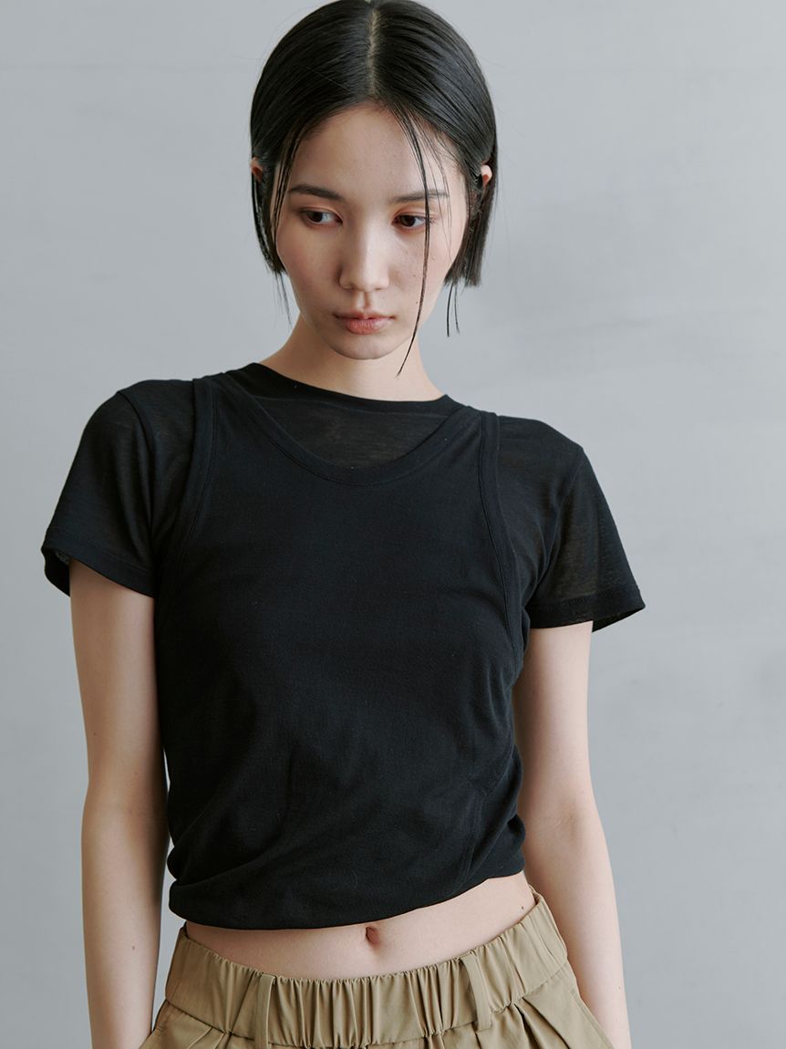 ツイストレイヤードT(Tシャツ)｜トップス｜MIESROHE（ミースロエ