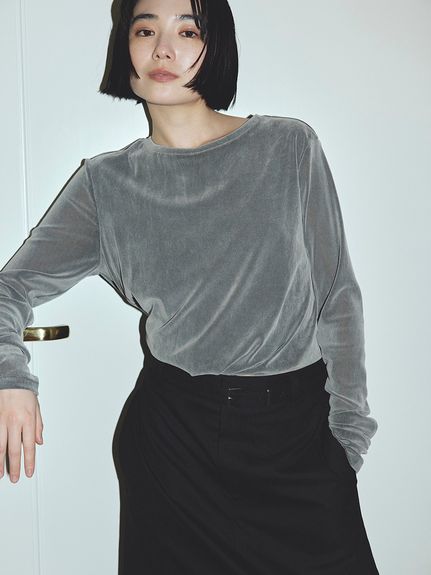 MIESROHE ミースロエ　バックジップデザイントップス　カットソー ツイスト長袖トップス（カットソー/Tシャツ）｜MIESROHE