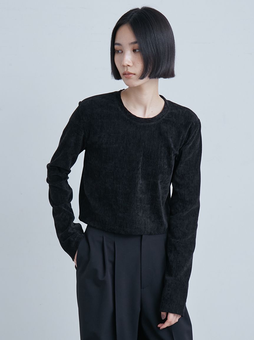 タグ付き新品　短丈モールUネックプルオーバー 短丈モールUネックプルオーバー(プルオーバー)｜トップス｜MIESROHE