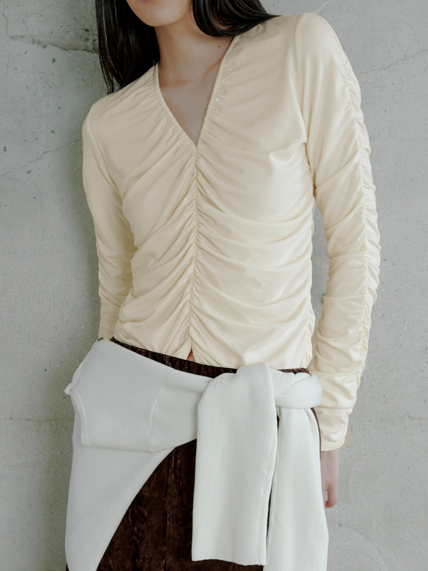 ギャザーカットトップス(カットソー)｜トップス｜MIESROHE（ミースロエ