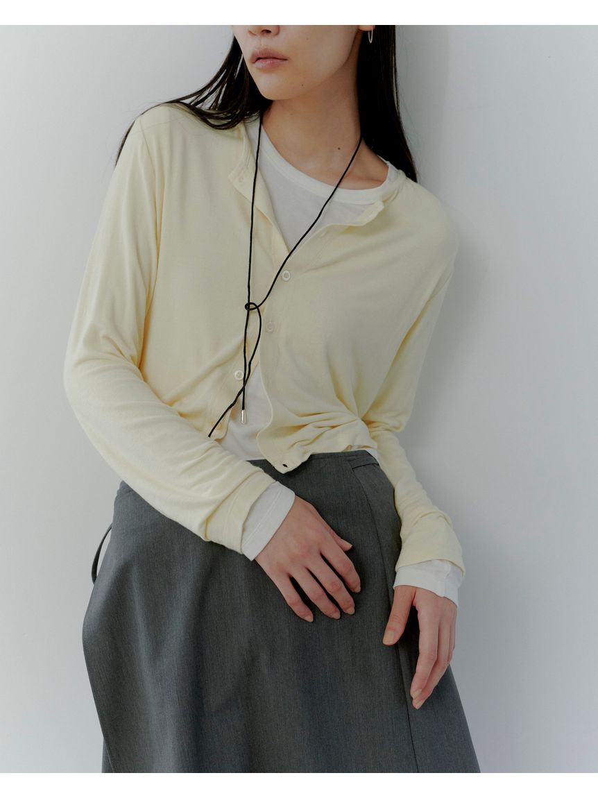 MIESROHE(ミースロエ) カーディガン サイズF レディース - アイボリー 長袖/ラメ MIESROHE（ミースロエ）の「sustainable ラメジャギークルー