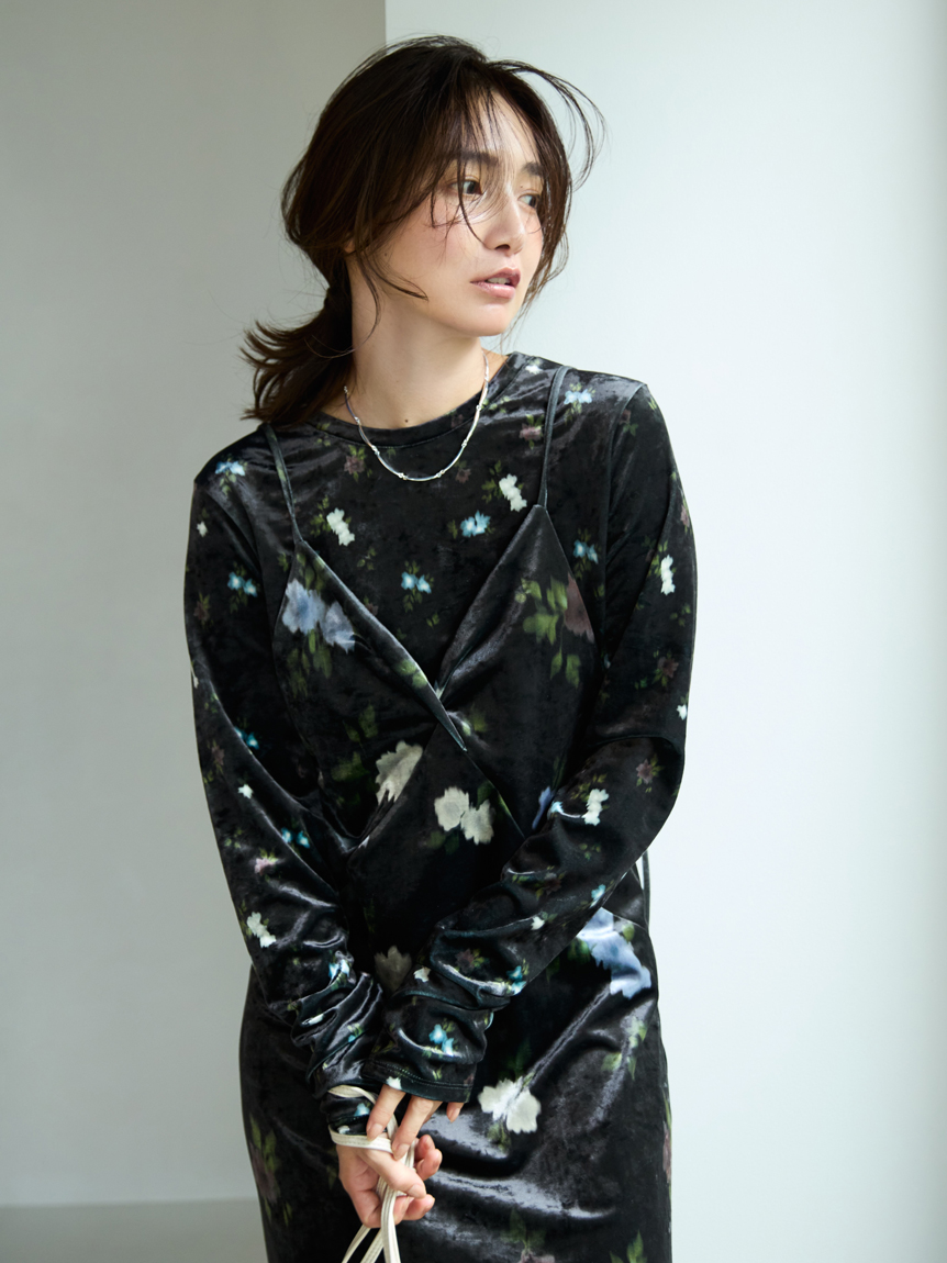 the toe Ermou Back Open Top ベロアトップス ブラック Ermou Back