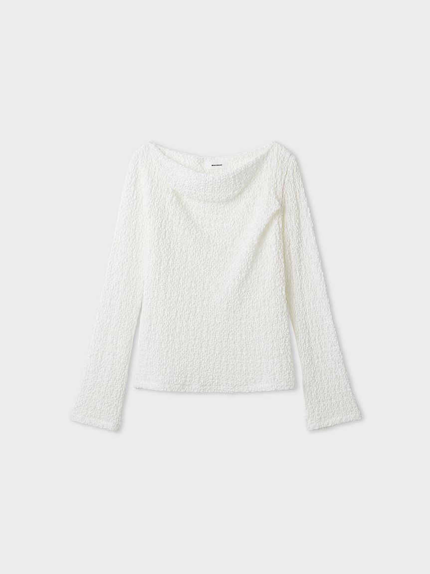 ☆今季新作☆ミースロエ／ポップコーンレーストップス（WHT）新品・タグ付き 洗える】ポップコーンレーストップス(カットソー)｜トップス｜MIESROHE