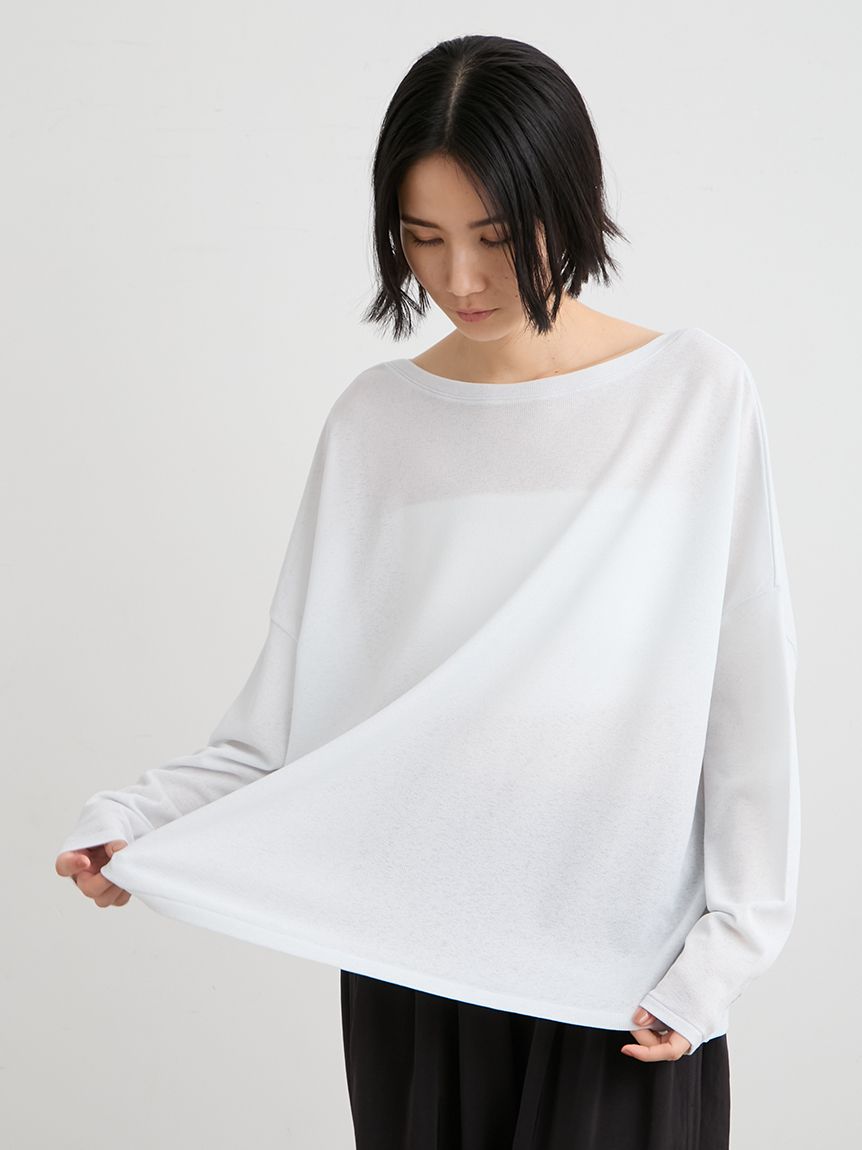 洗える】シアーワッフルカットロンT(カットソー)｜トップス｜MIESROHE