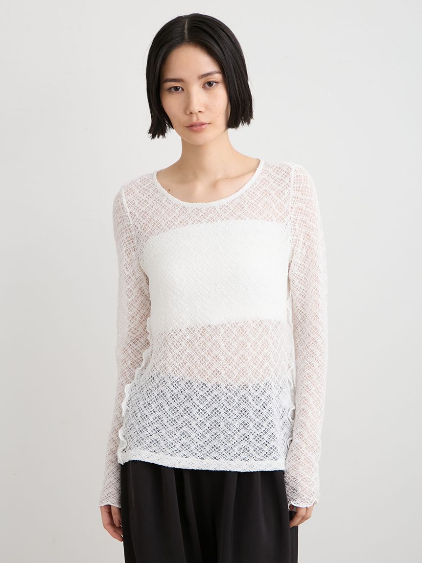 レースカットトップス(カットソー)｜トップス｜MIESROHE（ミースロエ