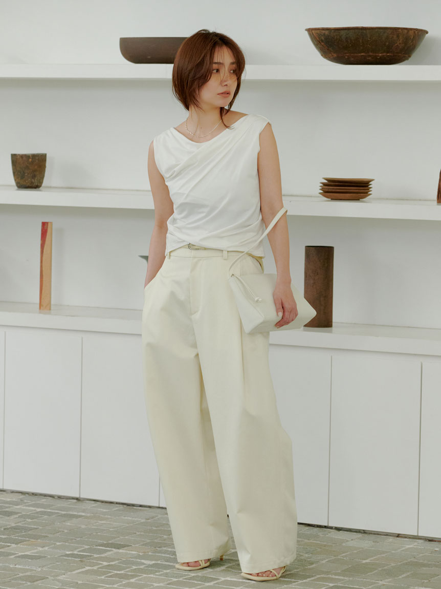 洗える・持続冷感】【ICEFFABRIC＋R】ドレープトップス(トップス