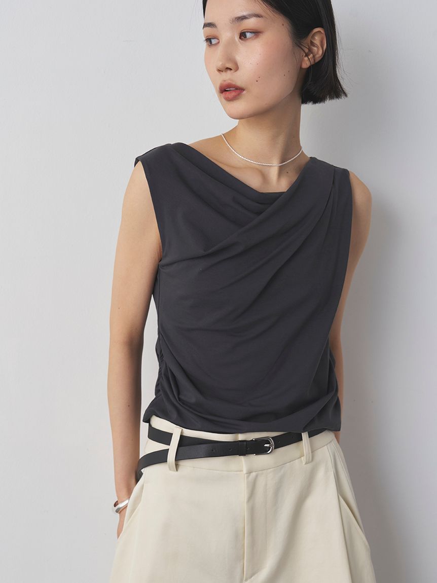 トップス P 洗える・持続冷感】【ICEFFABRIC＋R】ドレープトップス(カットソー