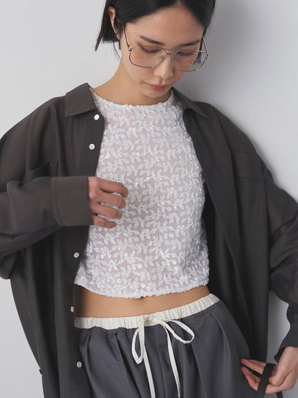洗える】スパンコールタンクトップ(トップス)｜MIESROHE（ミースロエ
