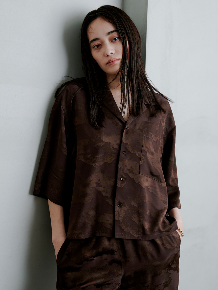 MIESROHE cloudyジャガードオープンカラーシャツ cloudyジャガードオープンカラーシャツ(シャツ)｜トップス