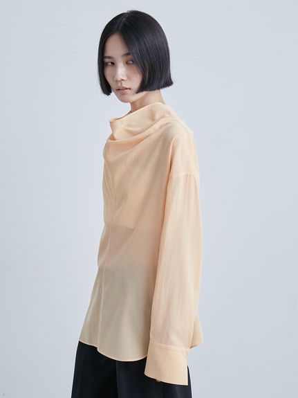 美品 MIESROHE ウォッシャブル パウダータッチギャザーフレアブラウス MIESROHE（ミースロエ）の「washableパウダータッチギャザー