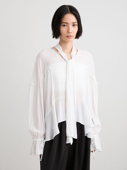 洗える】ジョーゼットフリルブラウス(ブラウス)｜トップス｜MIESROHE