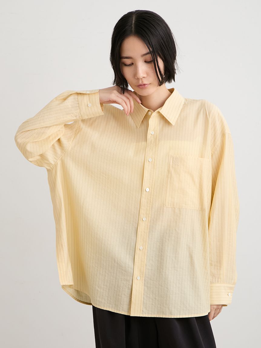 シアーストライプサイドオープンシャツ(シャツ)｜トップス｜MIESROHE