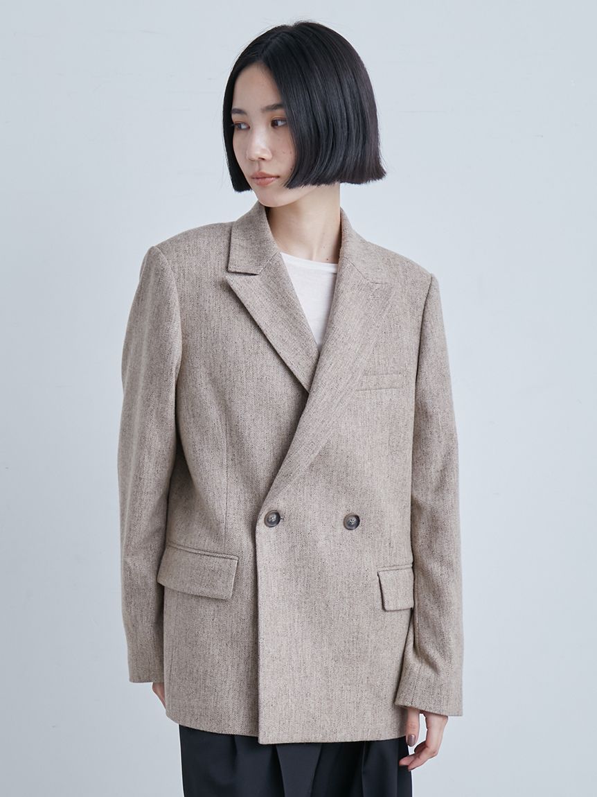 ツィードダブルブレストジャケット(テーラードジャケット)｜アウター