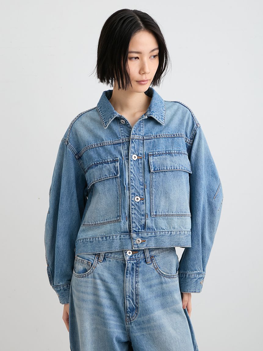 ミドルカットデニムジャケット