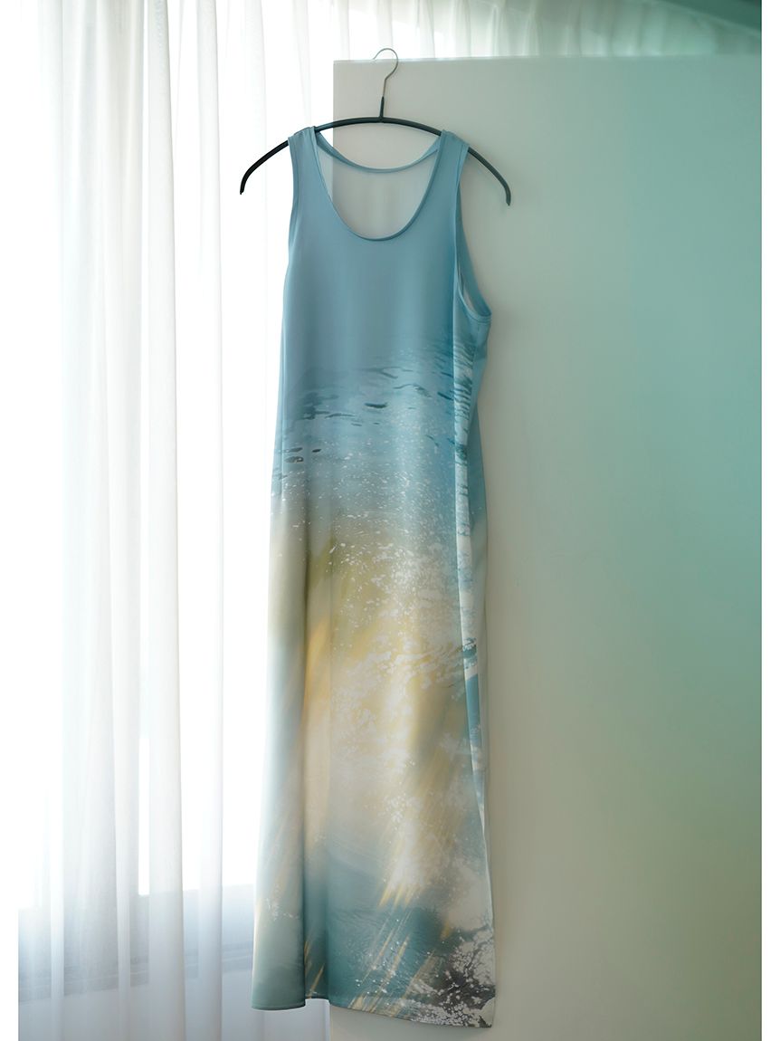 SHコラボ】 PhotoサテンOP(マキシ・ロングワンピース