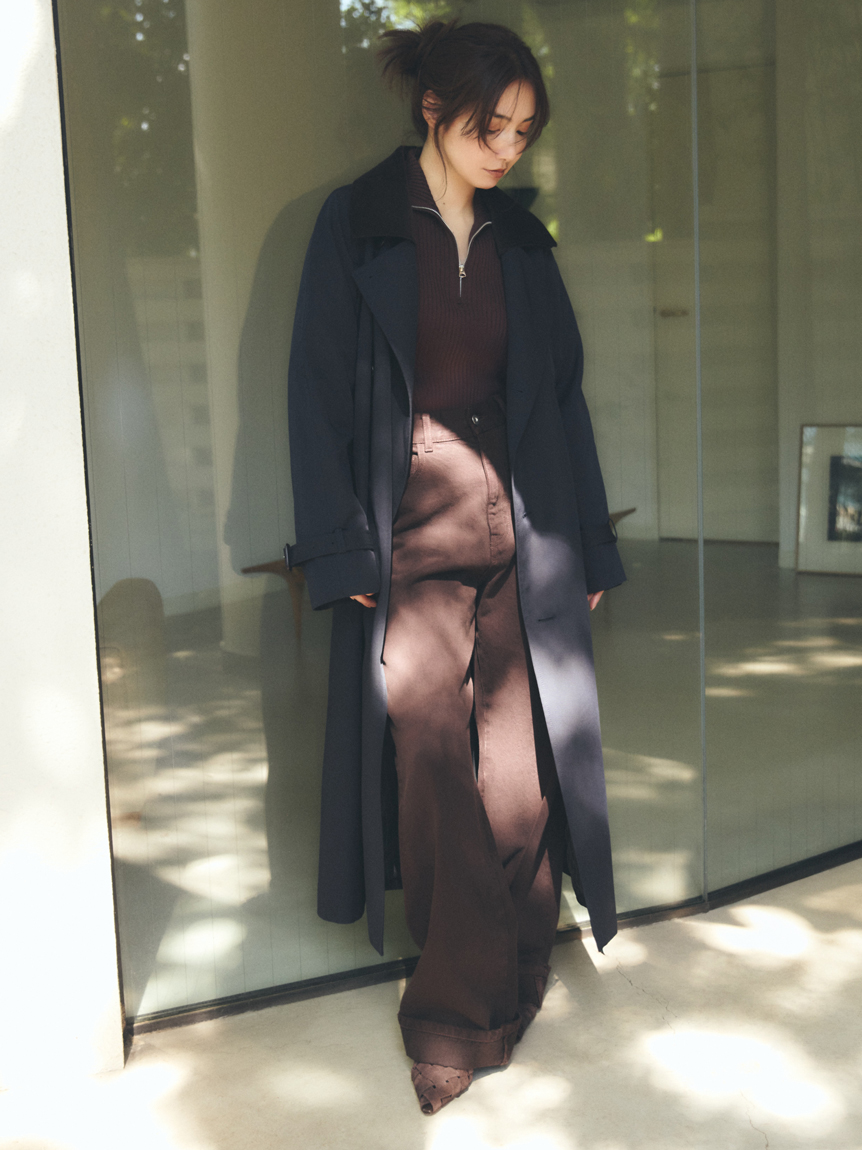 裾折り返しストレート美脚デニム