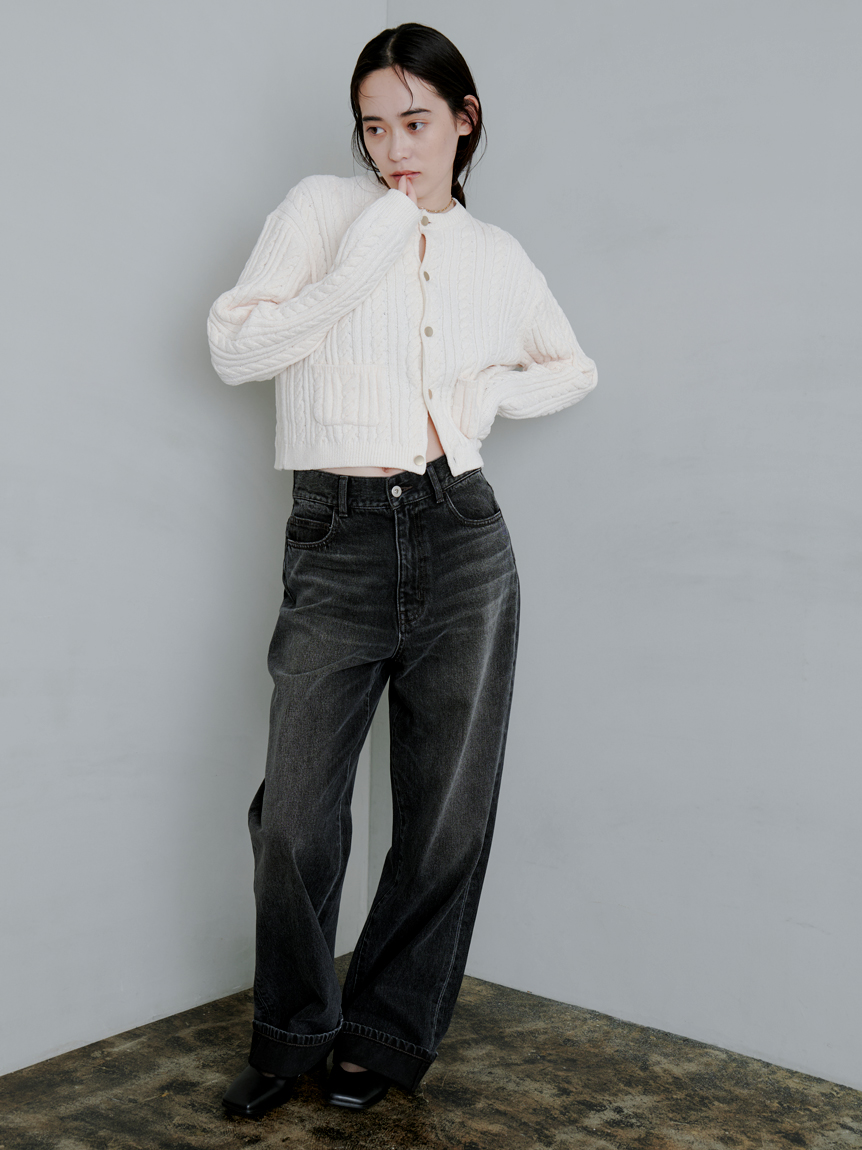 新品【MIESROHE ミースロエ】ワイド　ハーフ パンツ　ガウチョ　タック　黒 セール】タックワイドハーフパンツ（その他パンツ）｜HOOK