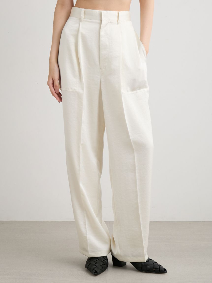 ワークディテールサテンパンツ(ワイドパンツ)｜パンツ｜MIESROHE